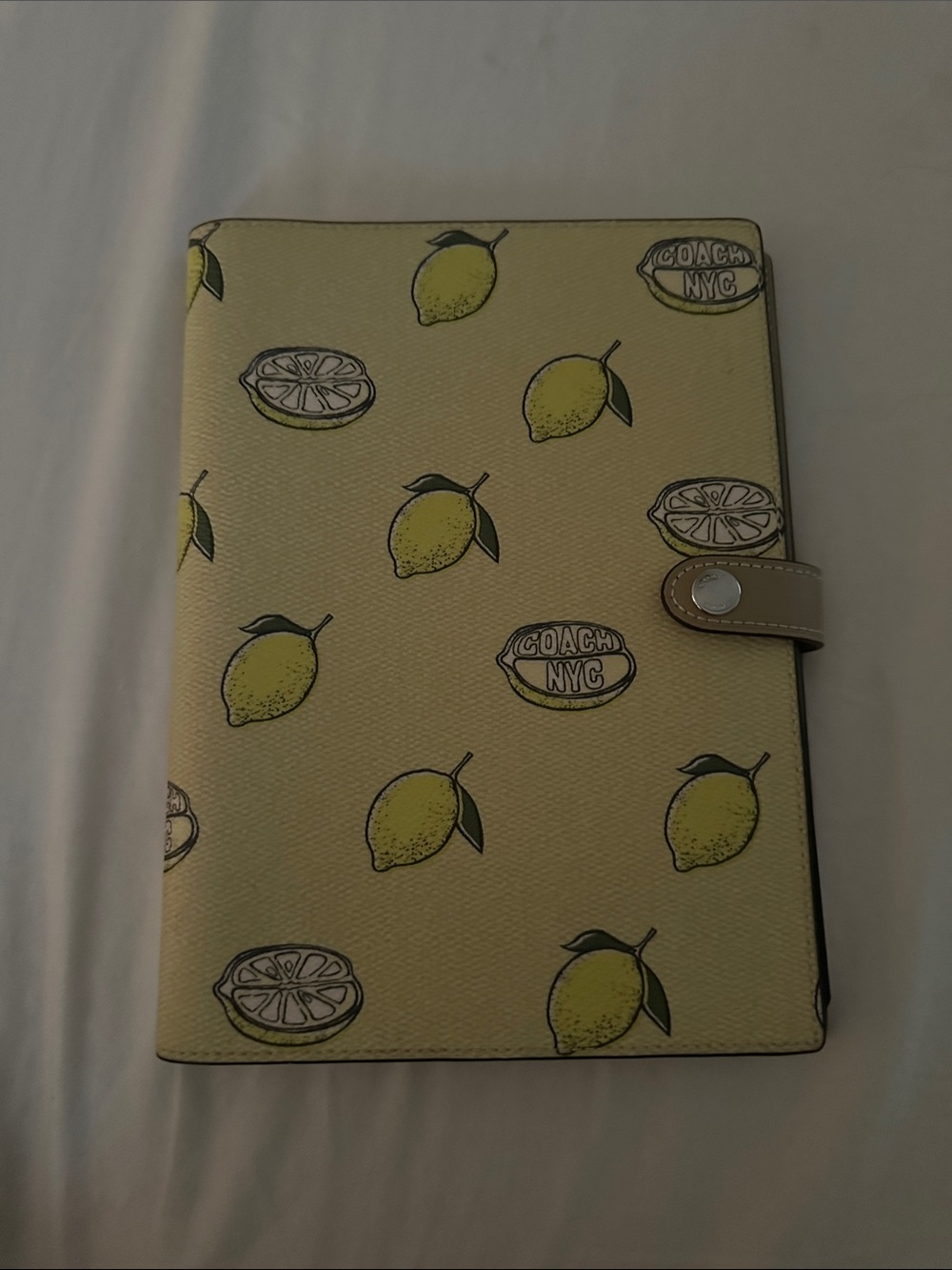 COACH Yellow Lemon Print Tablet Folio
